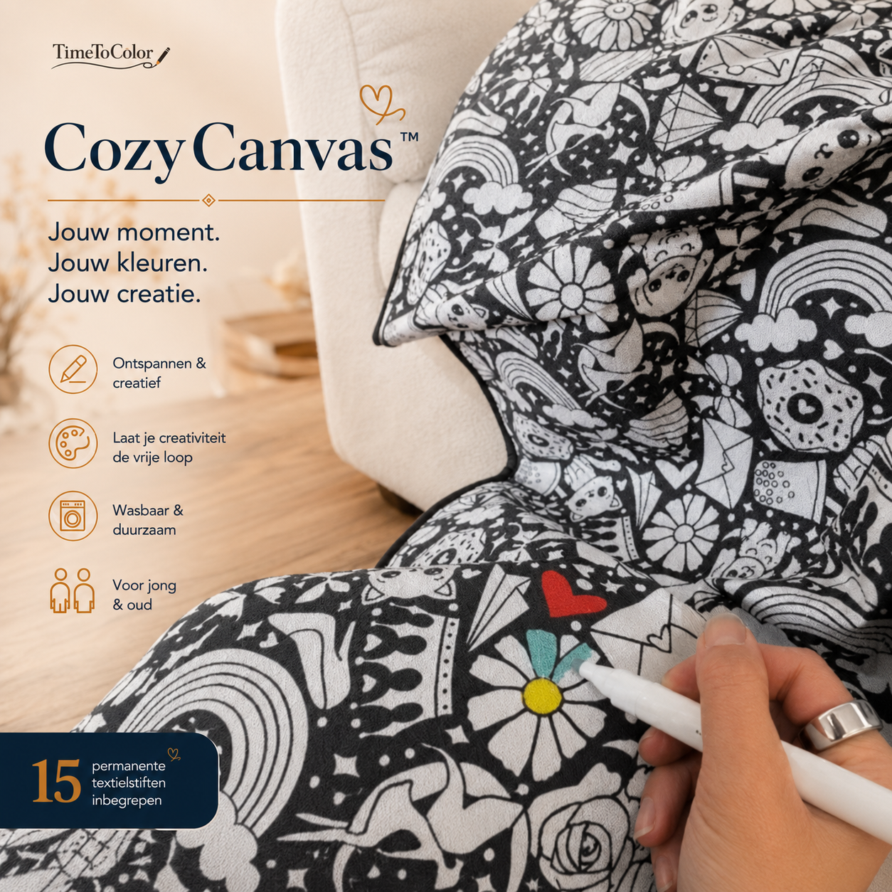 CozyCanvas™ - Kleur je eigen unieke deken